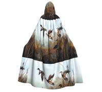 PHAYAH Cape de sorcière d'Halloween avec capuche de Noël | Cape de chasse à motif sauvage pour cosplay, bal masqué, fête, cadeau, danse, comique, convention