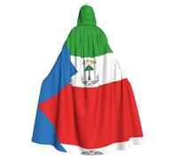 PHAYAH Cape longue à capuche en polyester avec drapeau de la Guinée équatoriale pour costume d'Halloween pour femme et homme