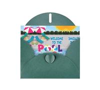 PHAYAH Cartes de vacances motif flamant rose et piscine 10 et idéales pour Noël, anniversaires de mariage et invitations de fête, enveloppes assorties vert foncé
