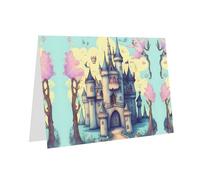 PHAYAH Cartes de vœux vierges avec enveloppes 10,2 x 15,2 cm - Motif château de conte de fées - Cartes de remerciement pour Noël, vacances, anniversaire, remise de diplôme, anniversaire de mariage