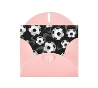PHAYAH Cartes de vœux vierges avec enveloppes Motif football noir 10,2 x 15,2 cm Cartes de remerciement pour Noël, vacances, anniversaire, remise de diplôme, anniversaire de mariage Rose