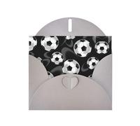PHAYAH Cartes de vœux vierges avec enveloppes - Motif football noir - 10,2 x 15,2 cm - Cartes de remerciement pour Noël, vacances, anniversaire, remise de diplôme, anniversaire de mariage - Gris