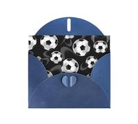 PHAYAH Cartes de vœux vierges avec enveloppes Motif football noir 10,2 x 15,2 cm Cartes de remerciement pour Noël, vacances, anniversaire, remise de diplôme, anniversaire de mariage Bleu