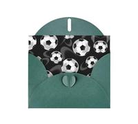 PHAYAH Cartes de vœux vierges avec enveloppes - Motif football noir - 10,2 x 15,2 cm - Cartes de remerciement pour Noël, vacances, anniversaire, remise de diplôme, anniversaire de mariage - Vert foncé