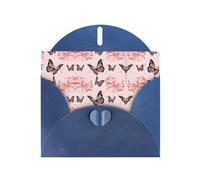 PHAYAH Cartes de vœux vierges avec enveloppes Motif papillon rose 10,2 x 15,2 cm Cartes de remerciement pour Noël, vacances, anniversaire, remise de diplôme, anniversaire de mariage Bleu