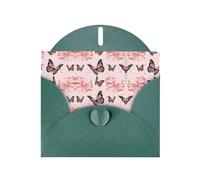 PHAYAH Cartes de vœux vierges avec enveloppes Motif papillon rose 10,2 x 15,2 cm Cartes de remerciement pour Noël, vacances, anniversaire, remise de diplôme, anniversaire de mariage Vert foncé