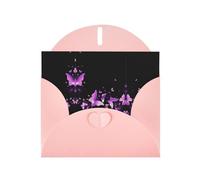 PHAYAH Cartes de vœux vierges avec enveloppes Motif papillon violet 10,2 x 15,2 cm Cartes de remerciement pour Noël, vacances, anniversaire, remise de diplôme, anniversaire de mariage Rose