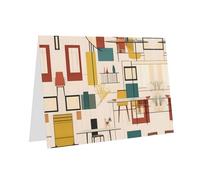 PHAYAH Cartes de vœux vierges du milieu du siècle avec enveloppes 10,2 x 15,2 cm, cartes de remerciement pour Noël, vacances, anniversaire, remise de diplôme, anniversaire de mariage, rouge