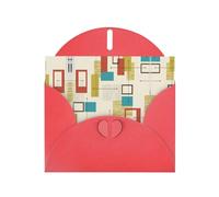 PHAYAH Cartes de vœux vierges du milieu du siècle avec enveloppes 10,2 x 15,2 cm, cartes de remerciement pour Noël, vacances, anniversaire, remise de diplôme, anniversaire de mariage, rouge