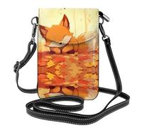 PHAYAH Cartoon Fox Petit sac à bandoulière pour téléphone portable en cuir pour femme