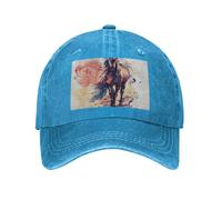 PHAYAH Casquette de baseball motif cheval aquarelle pour adulte - Chapeau de cowboy confortable et respirant pour homme et femme - Taille réglable - Noir, bleu, Taille unique