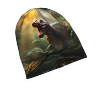 PHAYAH Casquettes géantes à motif dinosaure pour femme - Bonnet léger - Bonnet de sommeil respirant avec doublure de casque en tricot