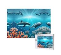 Phayah Casse-tête baleines sous la mer pour adultes de 1000 pièces. Décoration d'intérieur, fête d'anniversaire pour hommes et femmes, 75 x 50 cm