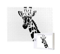 Phayah Casse-tête girafe noir et blanc pour adultes 500 pièces jouets de développement de l'intelligence des enfants 20,4 x 38,1 cm