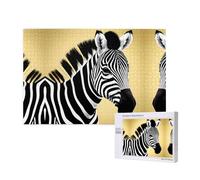Phayah Casse-tête zébré noir et blanc de 1 000 pièces pour puzzle en bois pour famille, ami, décoration murale, 29,5 x 50 cm