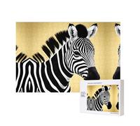 Phayah Casse-tête zébré noir et blanc de 300 pièces pour puzzle en bois pour famille, ami, décoration murale, 15,7 x 27,9 cm