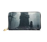 PHAYAH Castle Evil Malédiction Portefeuille long pour femme avec fermeture éclair sur le pourtour en cuir Grande capacité Porte-cartes de crédit