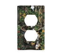 Phayah Cat By Flower Plaque murale double en polycarbonate thermoplastique avec motif réservoir de fleurs