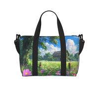 Phayah Chalet in The Grassland - Sac de voyage pour le week-end, sac de sport pour femmes et filles, sac à bandoulière résistant à l'eau, Noir , Taille unique