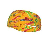 PHAYAH Chapeau de cactus et piment - Bandeau de sport adapté pour la course à pied, le yoga, le basket-ball - Bande élastique d'humidité