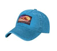 PHAYAH Chapeau de cowboy Comet in Space unisexe pour adulte - En coton - Bord incurvé - Casquette de baseball - Sport - Chapeau de soleil en denim - Noir, bleu, Taille unique