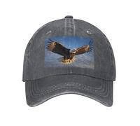 PHAYAH Chapeau de cowboy unisexe à tête blanche avec bord incurvé en coton pour adulte - Chapeau de soleil sport en denim noir