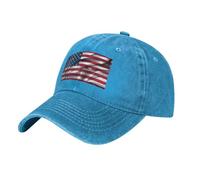 PHAYAH Chapeau de cowboy unisexe avec motif drapeau américain pour adulte - En coton - Bord incurvé - Casquette de baseball - Sport - Chapeau de soleil en denim - Noir