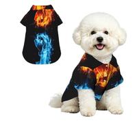 Phayah Chemises hawaïennes pour chiens de petite, moyenne et grande taille | Costume confortable et respirant imprimé boxe sur glace et feu, vêtements à revers pour chiot, ample pour animaux de