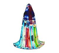 PHAYAH Chemistry Test Tube Pattern Halloween Witchcraft Robe à capuche Cape de Noël Sweat à capuche Cosplay Mascarade Party Dress Cadeau Costume S