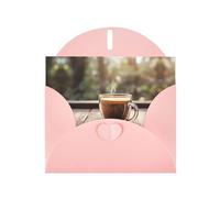 PHAYAH Coffee By The Glass Lot de 10 cartes de vœux avec enveloppes roses pour anniversaire de mariage et invitations de fête