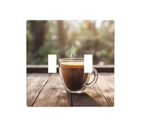 Phayah Coffee by The Glass Plaque murale décorative pour interrupteur à double bascule, pour chambre à coucher, salon, 4,5 x 11,4 cm