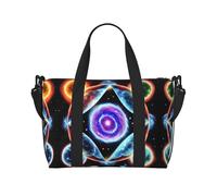 Phayah Cosmic Stars Sac de voyage, sac de sport, sac de sport, sac de week-end, sac de nuit pour femme, noir, taille unique, Noir/blanc, One Size