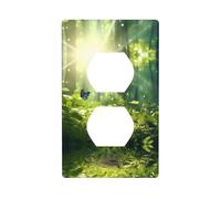 Phayah Couvercle de prise de courant décoratif avec motif papillon dans la lumière du soleil - Plaque d'interrupteur double