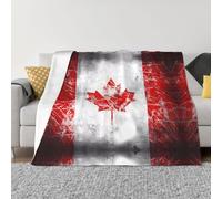 PHAYAH Couverture en flanelle à motif rétro drapeau du Canada 203,2 x 152,4 cm, couverture polaire douce pour toutes les saisons, couverture chaude pour literie, canapé et voyage