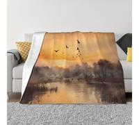 PHAYAH Couverture en flanelle ultra douce à motif d'oie sauvage pour canapé, lit, salon, bureau, pause déjeuner, 203,2 x 152,4 cm