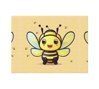 PHAYAH Couverture en flanelle ultra douce avec motif abeille jaune pour canapé, lit, salon, bureau, pause déjeuner, 203,2 x 152,4 cm