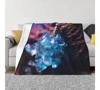 PHAYAH Couverture en flanelle ultra douce avec motif cristaux pour canapé, lit, salon, bureau, pause déjeuner, 152,4 x 127 cm