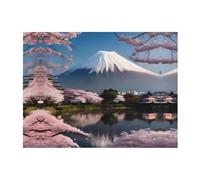 PHAYAH Couverture en flanelle ultra douce avec motif Mont Fuji au début du printemps pour canapé, lit, salon, bureau, pause déjeuner, 101,6 x 76,2 cm