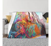 PHAYAH Couverture en flanelle ultra douce avec motif peinture murale pour canapé, lit, salon, bureau, pause déjeuner, 127 x 101,6 cm