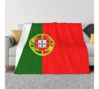 PHAYAH Couverture en flanelle ultra douce et chaude à motif drapeau portugais 152,4 x 127 cm pour lit, canapé, soirée cinéma, camping et voyage