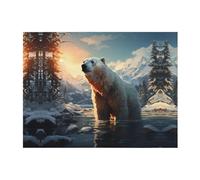 PHAYAH Couverture polaire en flanelle à motif ours polaire en hiver, 203,2 x 152,4 cm, couverture chaude toutes saisons pour literie, canapé et voyage