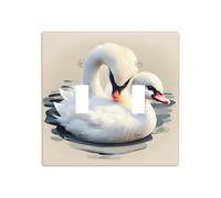Phayah Couvre-plaque murale décorative avec motif de petit cygne mignon - 11,4 x 11,4 cm