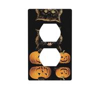 Phayah Couvre-prises décoratifs motif patte de chat par citrouille pour prise de courant Duplex