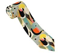 PHAYAH Cravate réglable en soie imprimée chat art moderne du milieu du siècle pour homme témoin d'affaires et mariage, Noir , taille unique