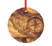 Phayah Décoration de sapin de Noël à suspendre en verre Motif Loi de la boussole