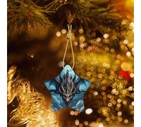 Phayah Décoration de sapin de Noël en céramique motif dragon volant pour Nouvel An Souvenirs pour rassemblements Arbre de Noël à suspendre