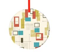 Phayah Décorations de sapin de Noël à motif moderne du milieu du siècle pour décoration de Noël en verre à suspendre