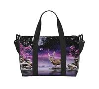 Phayah Deer In Moonlight Sac de voyage Sac à main Sac à main Bagage Bagage Sac de nuit Pliable Unisexe Voyage en avion Sac pour objets personnels