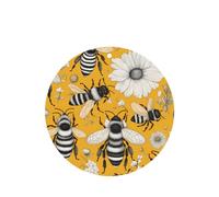 Phayah Dessin animé Motif d'abeille Parfum lavande Arôme de voiture Forme ronde Pastilles parfumées à suspendre Parfum intérieur de voiture Désodorisant 4p