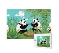 Phayah Deux grands pandas mignons de 300 pièces pour puzzle en bois pour famille, amis, décoration d'intérieur, art mural, 15,7 x 27,9 cm